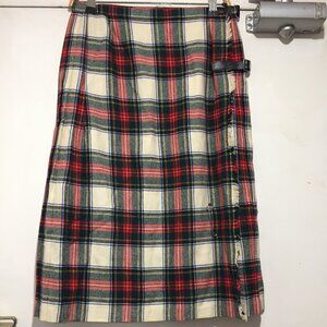 VINTAGE MOSBROOK WOOL PLAID PLEATED KILT SKIRTS SIZE 14